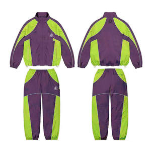 Survêtements coupe-vent élégants pour l'entraînement des hommes Fermeture élastique pour l'extérieur Deux pièces Dessin Ensembles en nylon pour hommes - Product Image 1