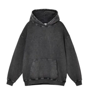 420g poids lourd pierre lavé à capuche Vintage neige lavage polaire doublé unisexe Streetwear hiver pull rétro sweat - Product Image 5