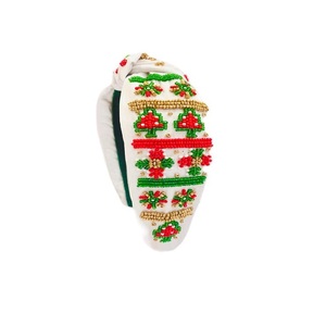 Diademas indias hechas a mano Navidad Top anudado accesorio para el cabello semilla con cuentas mujeres diademas para Navidad - Product Image 6
