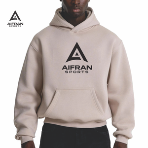 AIFRAN Sweat à capuche de luxe 100% coton 400 g/m² lourd pour homme, coupe ample et carrée, uni, streetwear, personnalisable, Tech Pack - Product Image 2