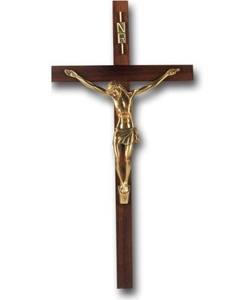 Latest Design Wooden Church Wall Hanging Cross With Brass Cross Crucifix Church Supplies Religious Decor Item - Product Image 1