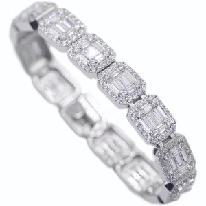 Collar cuadrado de moissanita helado 925 pulsera de plata Starling joyería de Hip Hop regalo de joyería personalizado para hombres y mujeres - Product Image 3