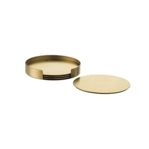 Sous-verres ronds en métal de luxe de haute qualité Tasse en laiton doré personnalisée pour café et thé Produit Offre Spéciale de style classique - Product Image 6