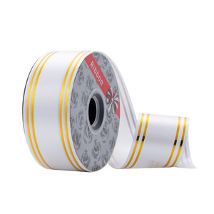 Polypropylene rõ ràng Poly Ribbon CuộN <span class=keywords><strong>PP</strong></span> Ribbon với dòng vàng gói Quà Tặng Lễ hội trang trí hoa ruy băng cuộn - Product Image 1