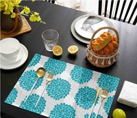 Impression écologique 100% coton lin respirant Plaid Table à manger napperons dîner décoration de haute qualité durable réutilisable