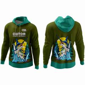 New Classic Design Puff Printing Men Fish Hunting Sweet Shirt Customized Men <b>Long</b> <b>Sleeve</b> Digital Printing Fishing Hoodie Shirts - Product Image 1