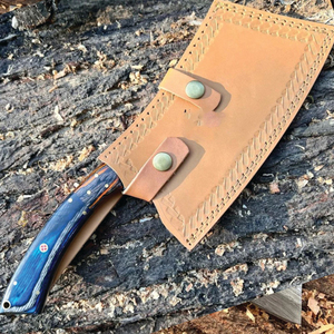 Cuchillo de carnicero de cocina de Chef de acero de Damasco Tang completo de alta calidad cuchillo de carnicero personalizado con Funda de cuero - Product Image 6