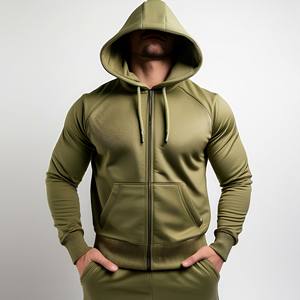 ชุดเซ็ทลำลองแฟชั่น ทูพีซ เสื้อฮู้ดซิปเต็มตัวผ้าฟลีซเทคผสมผ้าฝ้าย สำหรับฤดูหนาว ไซส์พลัส สไตล์สปอร์ต  พร้อมโลโก้สั่งทำได้  แบบยูนิเซ็กส์ - Product Image 1