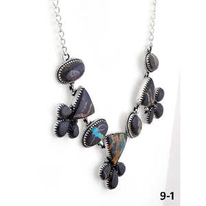 Collar Bohemio del Suroeste con Plata de Ley y Ópalo Geométrico para Boda o Compromiso - Product Image 3