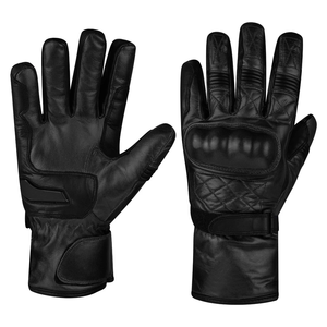 Black Genuine Leather Motorcycle Gloves Waterproof Thermal Motorcycle Auto Racing Wear Windproof Black Gloves For Men - Product Image 1