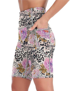 Pantalones cortos de yoga para mujer con diseño de logotipo personalizado, transpirables, de secado rápido, sólidos, en forma de V, cintura elástica, respetuosos con el medio ambiente, adultos, Verano - Product Image 6