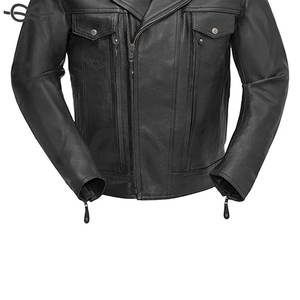 แจ็กเก็ตขี่มอเตอร์ไซค์สำหรับผู้ชาย, แจ็กเก็ตหนังสีดำทนทานทนทานสำหรับนักขี่มอเตอร์ไซค์ผู้ที่ชื่นชอบรถมอเตอร์ไซด์ - Product Image 5