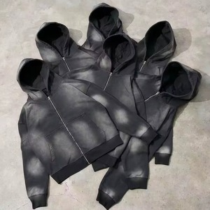 Ropa de calle personalizada del fabricante, pantalones acampanados con lavado al sol, chándal con cremallera para chándal unisex, conjunto de algodón pesado 500 GSM - Product Image 3