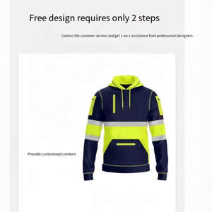 Chaqueta DE SEGURIDAD reflectante para construcción, saneamiento vial, Sudadera con capucha personalizada, poliéster, alta visibilidad, certificado CE, grande - Product Image 3