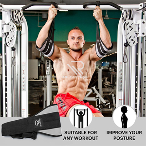 Correas de Cuero Ajustables para Abdominales con Cierre de Hebilla para Gimnasio, Levantamiento de Pesas y Entrenamiento Abdominal en Barra de Dominadas - Product Image 3