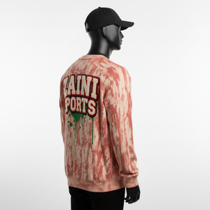 Sudadera Premium de Algodón 350GSM, Estilo Tie-Dye Rojo Lavado al Ácido, Tejido Suave y Cálido, Estampado Artístico, Sudadera Básica - Product Image 2