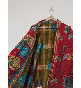 Women's Handmade Gudari <b>Jacket</b> Thick Cotton Kantha Indian Style Assorted <b>Vintage</b> Reversible Ethnic Leather <b>Jacket</b> - Product Image 5