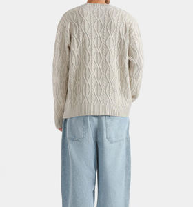 Suéter de Punto Casual para Mujer, Otoño 2026, con Logotipo Personalizado, Diseño Jacquard Gráfico, Cierre de Cremallera y Cuello Redondo con Botones - Product Image 4