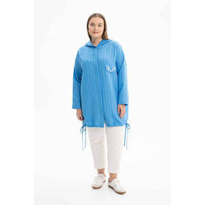 Chemise longue en satin bohème pour femme avec col à volants et ourlet à lacets - Product Image 5
