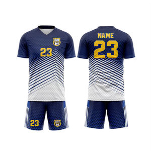 OEM Uniforme de football unisexe à manches courtes en polyester 100% sublimé, col en V, sans couture, toutes saisons. - Product Image 1