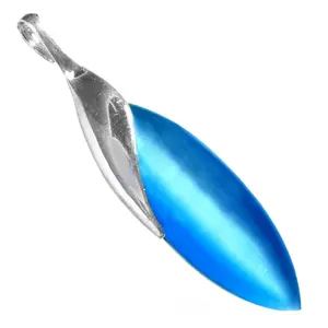 Bijoux en argent sterling faits à la main, cadeau, pendentif en pierre précieuse bleue argentée, plaqué rhodium, or rose, pendentifs à breloques en or, motif numérique - Product Image 2