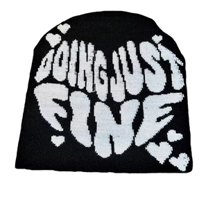 Gorro de Jacquard de punto de invierno Unisex con logotipo personalizado 100% acrílico transpirable de secado rápido común todo estampado gorro de punto sombreros hombres mujeres - Product Image 4