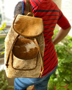 Sac à dos en fourrure de vachette véritable sacs de style occidental sacs d'école unisexe sacs à usages multiples produit en vrac en gros - Product Image 4