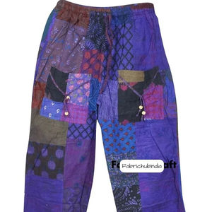 Femmes toutes saisons rayonne sarouel poches multicolore Patchwork Design XL taille Festival vêtements été hiver sueur caractéristique - Product Image 1