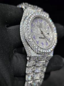 นาฬิกาหรูสำหรับผู้หญิงประดับเพชรโมอิสซาไนต์ 925 คุณภาพ VVS ผ่านการทดสอบเพชร 100% สไตล์ฮิปฮอป VVS1 เครื่องประดับสำหรับคนรักฮิปฮอป - Product Image 3