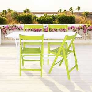 WELL HOME FURNITURE & DECORATION Set di 4 Sedie BAS in Legno di Faggio con Finitura Verde - Product Image 3