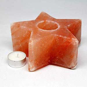 เชิงเทียนรูปดาวเกลือหิมาลัยธรรมชาติแบบ100% แกะสลักอย่างสวยงามของตกแต่งบ้านตามหลักฮวงจุ้ยสำหรับคนรัก - Product Image 4