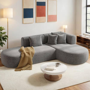 Sofá Seccional en Forma de L Comprimido, Sofá de Esquina sin Estructura, Sofá Chaise Longue Comprimido de 3 Plazas - Product Image 1