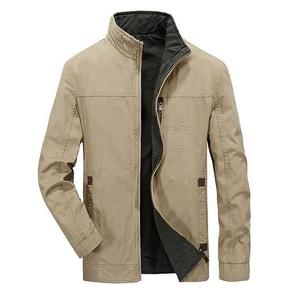 Cotton Blend Shell <b>Jacket</b> for Lightweight Winter Weather Protection Practical Design with Stand Collar Soft Interior Easy Care - Product Image 2