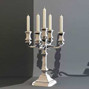 Candelabro de aluminio alto de 5 brazos, candelabro de Metal, Color plateado, decorativo hecho a mano para decoración de boda - Product Image 1