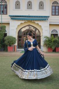 Último diseñador Faux Georgette bordado secuencia trabajo Lehenga Choli por Fab Zone - Product Image 5