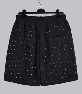 2024 <b>Top</b> Quality Manufacturers Wholesale Price <b>Summer</b> New Loose and Comfortable Rhinestone <b>Black</b> Men's Shorts - Product Image 2