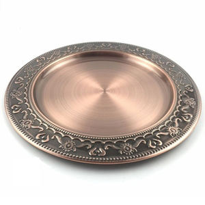 Plaque de chargeur ronde en métal Antique, en cuivre, pour événements de mariage - Product Image 4