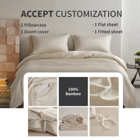 Ensemble de draps en bambou 100% biologique ultra-doux, 5 pièces, 300 fils, luxe, toutes saisons, personnalisable
