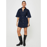 MINI ROBE EN DENIM DÉLAVAGE FONCÉ Vente en gros de nouveau design