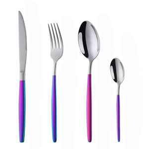 Juegos de cubiertos de estilo lujoso, venta al por mayor, logotipo personalizado, cubiertos reutilizables de lujo, juego de cubiertos de acero inoxidable para uso doméstico en hoteles - Product Image 1