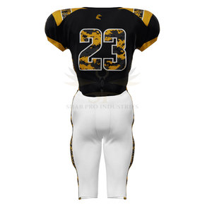 Uniforme de football américain respirant de style sportif, 100% polyester, couleurs et tailles personnalisables, service OEM, fabriqué au Pakistan - Product Image 3