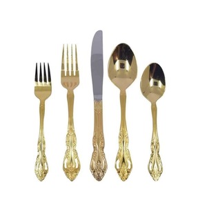 Ensemble de 3 couverts en acier inoxydable utilisés dans les ustensiles de cuisine Table à manger Café Usage domestique Couverts plaqués couleur argent Poignée de conception supérieure - Product Image 4