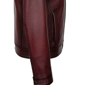 Chaqueta de invierno para hombre de alta calidad hecha a medida piel de vaca cuello soporte de cuero exterior lona fina servicio OEM disponible - Product Image 5