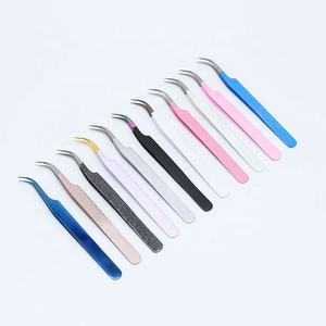 Pince à épiler d'extension de cils antistatique en acier inoxydable japon de haute qualité pince à épiler d'isolation de cils à pointe pointue colorée - Product Image 1