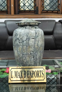 Urnas de cremación para adultos de aluminio con flores blancas para cenizas humanas con bolsa de terciopelo gratis - Product Image 3