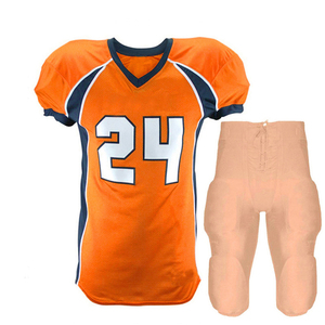 Uniforme de football américain en polyester de haute qualité conçu sur mesure pour hommes ensemble court et extensible en tissu uni style pour adultes - Product Image 4