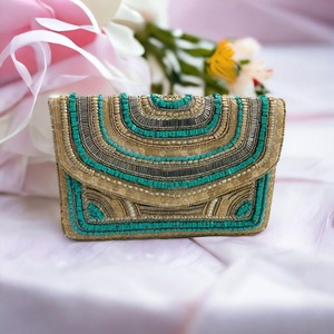 Fashion Handmade Flower Beaded Purse Floral Beaded <b>Clutch</b> <b>White</b> Beaded <b>Bag</b> Summer Crossbody <b>Bag</b> - Product Image 1
