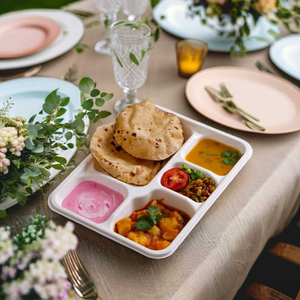 Assiettes jetables en bagasse de qualité supérieure, biodégradables, pour la restauration, les pique-niques, les fêtes et les plats à emporter - Product Image 3