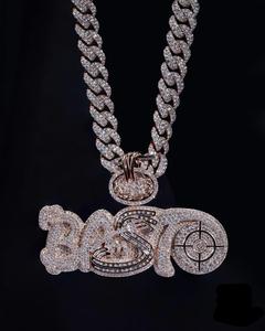 Lujo totalmente helado oro rosa Moissanite diamante colgante y encanto Hip Hop letras personalizadas palabras para hombres y mujeres 925 plata esterlina - Product Image 5