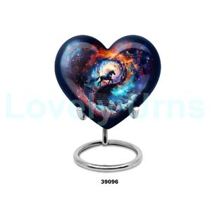 Urna de cremación de calor de recuerdo con tema de caballo de alta calidad para cenizas humanas con soporte y bolsa de terciopelo gratis - Product Image 4